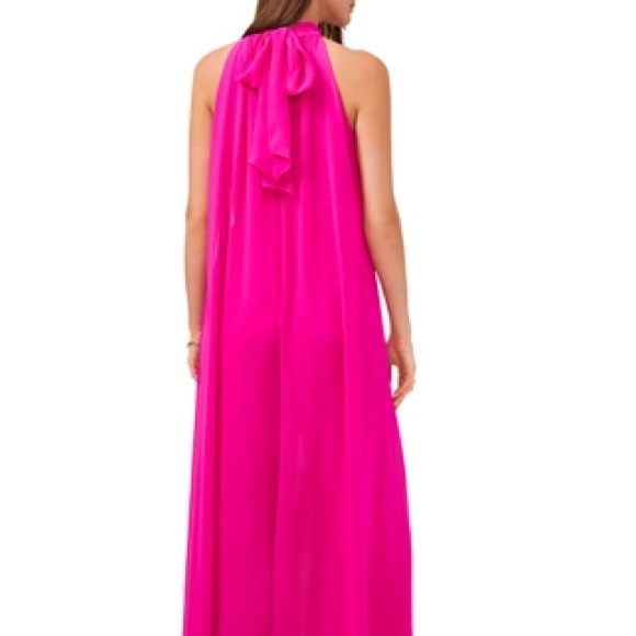 ***FREE SHIPPING*** Vince Camuto Women's Halter Jumpsuit Pomegranate Pink Romper - Picture 2 of 8